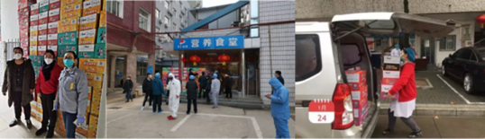 圖片說(shuō)明：康師傅向武漢市普仁醫(yī)院、武昌醫(yī)院、華潤(rùn)武鋼總醫(yī)院捐贈(zèng)物資